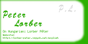peter lorber business card
